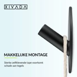 Handdoekhaakjes Zelfklevend - Zwart - Haakjes Handdoek 2st - Badkamer & Keuken -Merkloos Shop 1200x1200 706