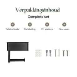 Gatot Goodies RVS Toiletrolhouder Met Plankje - WC Rolhouder Zwart Zonder Boren –Toiletpapierhouder Zelfklevend – Met Lade -Merkloos Shop 1200x1200 71
