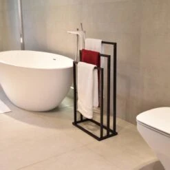 Badkamerhanger Handdoekenrek 3 Armen Zwart -Merkloos Shop 1200x1200 737