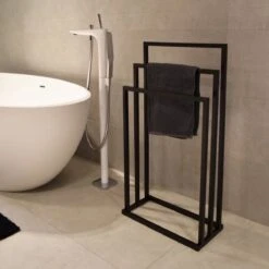 Badkamerhanger Handdoekenrek 3 Armen Zwart -Merkloos Shop 1200x1200 738