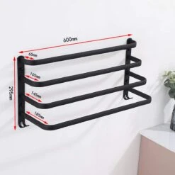 Merkloos Handdoekrek 4-armig | Handdoekrek Badkamer | Handdoekrek Zwart | Handdoekstang | Handdoekhouder | Handdoekenrek | Badkamer Accessoires Zwart | Inclusief Montage | Matte Zwart Collection 2022 -Merkloos Shop 1200x1200 747