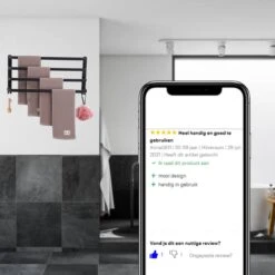 Merkloos Handdoekrek 4-armig | Handdoekrek Badkamer | Handdoekrek Zwart | Handdoekstang | Handdoekhouder | Handdoekenrek | Badkamer Accessoires Zwart | Inclusief Montage | Matte Zwart Collection 2022 -Merkloos Shop 1200x1200 752