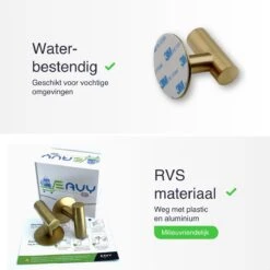 EAVY 2 Stuks Zelfklevende Handdoekhaakjes - Handdoekhouders - Plakhaakjes - Goud -Merkloos Shop 1200x1200 759