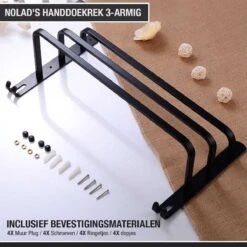Nolad® Handdoekrek 3-armig - Handdoekhouder - Handdoekenrek - Zwart -Merkloos Shop 1200x1200 766