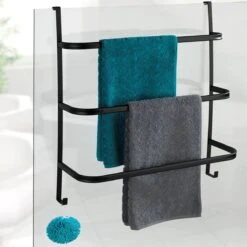 WENKO Handdoekhouder Irpinia 78x55cm Staal Zwart - Handdoekrek - Handdoekenrek Badkamer -Merkloos Shop 1200x1200 791