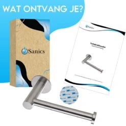 Sanics WC Rolhouder Zonder Boren - Toiletrolhouder Zelfklevend - Closetrolhouder Zilver/RVS -Merkloos Shop 1200x1200 83