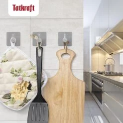 Tatkraft George Heavy Duty Zelfklevende Wandhaakjes - RVS Handdoekhouder Haak - Muur Ophang Zelfklevend Muurhaak Ophanghaakjes - Handdoekklem Keuken Ophanghaak Zonder Boren - Wand Theedoek / Handdoek Houder - Universeel Gebruik - Set Van 4 Stuks -Merkloos Shop 1200x1200 832