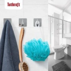 Tatkraft George Heavy Duty Zelfklevende Wandhaakjes - RVS Handdoekhouder Haak - Muur Ophang Zelfklevend Muurhaak Ophanghaakjes - Handdoekklem Keuken Ophanghaak Zonder Boren - Wand Theedoek / Handdoek Houder - Universeel Gebruik - Set Van 4 Stuks -Merkloos Shop 1200x1200 833