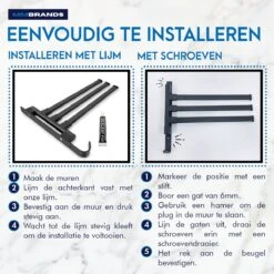 MM Brands Handdoekrek - Handdoekhouder - Badkamer Accessoires - Zelfklevend Handdoekenrek - 3-delig - Zwart - 24 X 6 X 1 CM 17 MM Brands Handdoekrek - Handdoekhouder - Badkamer Accessoires - Zelfklevend Handdoekenrek - 3-delig - Zwart - 24 X 6 X 1 CM -Merkloos Shop 1200x1200 846