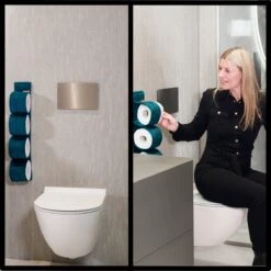 Reserverolhouder Hangend – Toiletrolhouder – Reserve Rolhouder – Zonder Boren – Rolhouder - Muur – Zwart - Antraciet - STOF & SPETTERVRIJ -Merkloos Shop 1200x1200 914