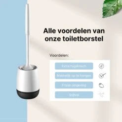 Merkloos Toiletborstel Siliconen Met Houder - Luxe WC Borstel - Vrijstaand Of Hangend - Antibacteriële Borstel Zonder Krassen - Sneldrogend - Wit Met Zwart -Merkloos Shop 1200x1200 922