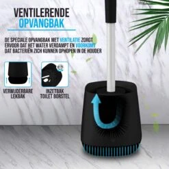 Strex Toiletborstel Siliconen Met Houder Zwart - Sneldrogend, Hygiënisch & Antibacteriële Werking - WC Borstel - Toilet Borstel Houder -Merkloos Shop 1200x1200 967