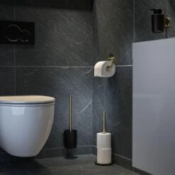 Tiger Tune - Toiletaccessoireset - Toiletborstel Met Houder - Toiletrolhouder Zonder Klep - Handdoekhaak – Messing Geborsteld / Zwart -Merkloos Shop 1200x1200 975