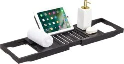 ACAZA Badrekje - Uitschuifbare Bamboe Bad Brug (Min 70 Cm - Max 105cm) - Verstelbare Plank Voor In Bad Met Tablet Houder - Zwart 9 ACAZA Badrekje - Uitschuifbare Bamboe Bad Brug (Min 70 Cm - Max 105cm) - Verstelbare Plank Voor In Bad Met Tablet Houder - Zwart -Merkloos Shop 1200x622