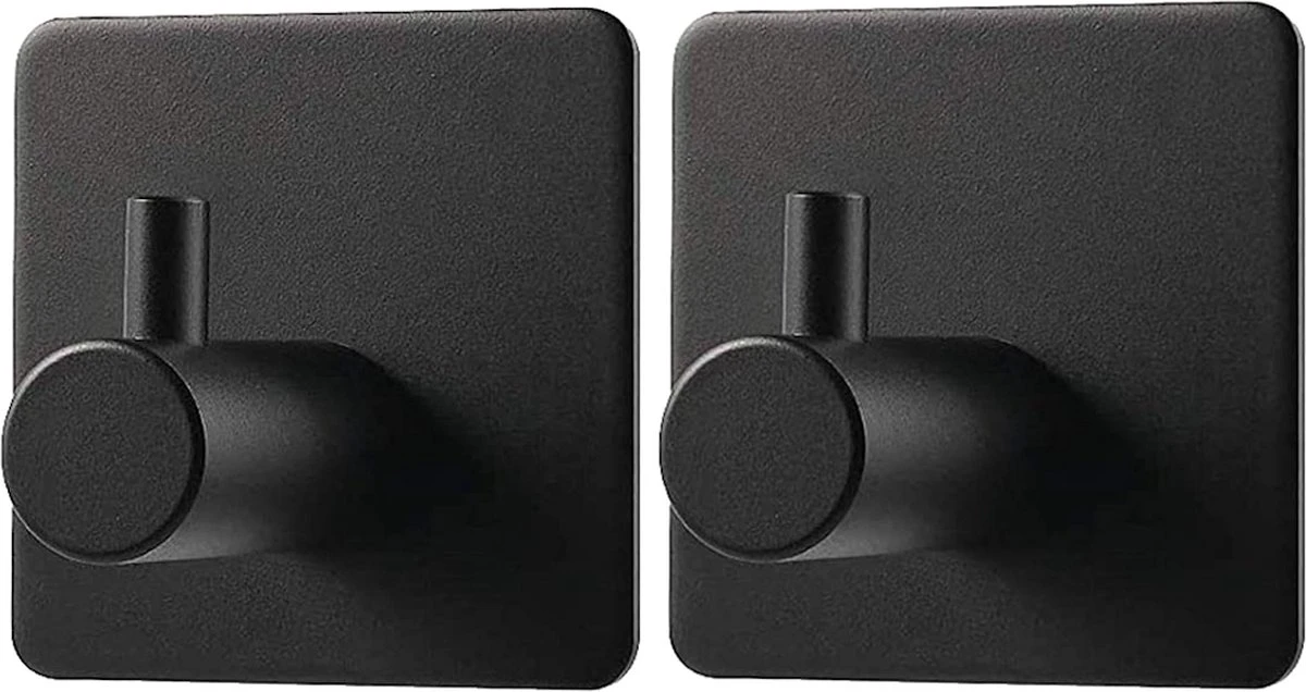 Trendfield Handdoekhaakjes Zelfklevend Zwart - 2 Vierkante Zwarte Handdoek Haakjes - Handdoekhaak - Zwart 3 Trendfield Handdoekhaakjes Zelfklevend Zwart - 2 Vierkante Zwarte Handdoek Haakjes - Handdoekhaak - Zwart