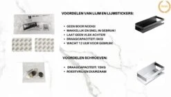 Merkloos Doucherek- Douchemand- Badkamerrek- Badkamer Organiser- Badkamer Organizer-Rekje Voor In De Douche- Badkamer Plank-Rekje Voor Shampoo- RVS- Zonder Boren- Zelfklevend- Rechthoek Vorm- Met Of Zonder Schroeven- Ophangbaar- Met Lijm- 40 Cm- Zwart -Merkloos Shop 1200x681 2