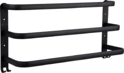 Qualux® Handdoekrek Inclusief Handdoek - 3 Stangen - Badkamer - Handdoekrek Zwart - Handdoekstang - Handdoekhouder - Handdoekenrek