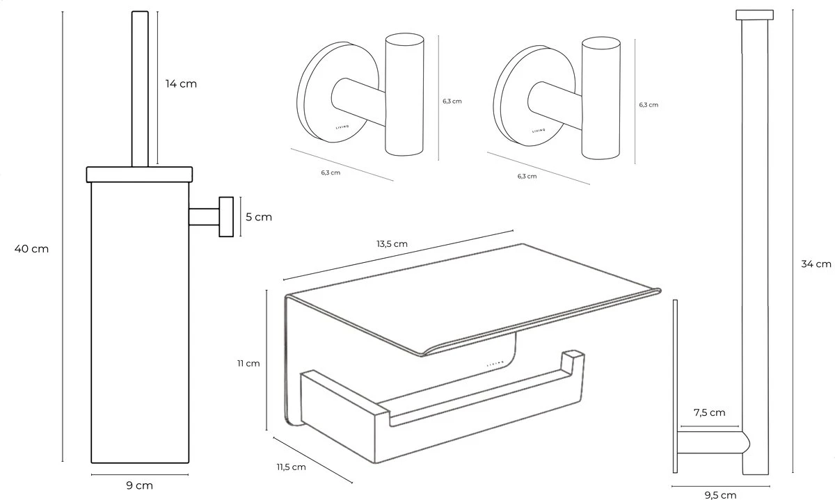 Toiletset Zwart 4-delig - Toiletaccessoireset - Toiletborstelhouder - Toiletrolhouder - Reserverolhouder - Handdoekhaakjes - RVS - Toilet Accessoires Set - Badkamer 9 Toiletset Zwart 4-delig - Toiletaccessoireset - Toiletborstelhouder - Toiletrolhouder - Reserverolhouder - Handdoekhaakjes - RVS - Toilet Accessoires Set - Badkamer - Afbeelding 7