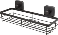 Merkloos Zelfklevend Zwart Doucherek - Ophangbaar Badrek Met Zuignap - Hangend Badkamer Rekje - Douchemandje Voor Muur/Wand Bevestiging -Merkloos Shop 1200x728