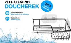 STRICX Doucherekhoek 2 Laags Zwart - Zonder Boren - Zelfklevend Doucherek - Doucherek - Doucherek Voor Badkamer/ Keuken - Doucherek Met Plakstrip - Keukenrek Met Plakstrip - Badrek Douche – Doucherek Hoekvorm - Badkamerrek Douchemandje -Merkloos Shop 1200x730 2