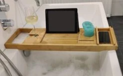 IVOL Badplank Bamboe - Badplank Hout Met Badrek Houders - Uitschuifbaar - 75 Tot 110 Cm -Merkloos Shop 1200x743