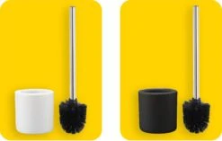 Toiletborstel Met Zwarte Borstel- Keramiek - Zwart - RVS - WC Borstel In Ronde Houder -Merkloos Shop 1200x765