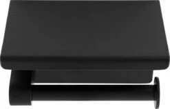 Toiletrolhouder Met Telefoonhouder - Zelfklevend / Boren / Zonder Boren - Incl. Handdoekhaakjes - WC Rolhouder - Zwart -Merkloos Shop 1200x770