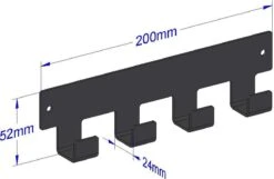 Marcellis - Industriële Handdoekhaak - Ophanghaak - 4 Haken - Mat Zwart - Staal - Metaal - Incl. Bevestigingsmateriaal -Merkloos Shop 1200x782