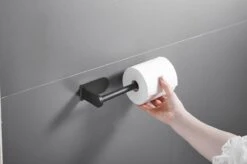 Nevana Toiletrolhouder - WC Rolhouder - Toiletpapier - Papier Rol Houder - Zelfklevend - Zonder Boren - Zwart - RVS -Merkloos Shop 1200x799