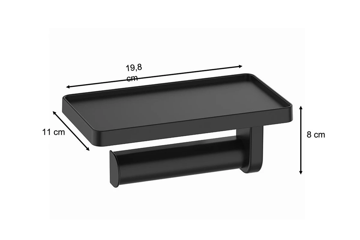 SaniRay Toiletrolhouder Met Telefoonhouder - Toiletrolhouder Met Planchet Voor Telefoon - Kunststof - WC Rolhouder Met Plankje Voor Telefoon. 4 SaniRay Toiletrolhouder Met Telefoonhouder - Toiletrolhouder Met Planchet Voor Telefoon - Kunststof - WC Rolhouder Met Plankje Voor Telefoon. - Afbeelding 2