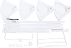 Hoppa! Telescopisch Doucherek Zonder Boren / Uitschuifbaar Douche Rek Van 85-305 Cm - Badopbergrek - Wit -Merkloos Shop 1200x806 1