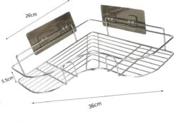 HGMD® Doucherek Zonder Boren - RVS - Zelfklevend Doucherek –Badkamerrek - Badrek - Keukenrek - Doucherek Hangend – Badkamer Accessoires - Kruidenrek -Merkloos Shop 1200x838 2