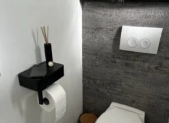 NIRAX WC Rolhouder – Toiletrolhouder - Zwart - RVS - Met Bakje Voor Vochtig Toiletpapier - Zonder Boren - Zelfklevend - Toilet Accessoires - Badkamer Accessoire - Toiletpapier Houder -Merkloos Shop 1200x874