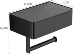 Merkloos Luxe Toiletrolhouder PRO 20.5 X 14.5 X 12 Cm- Planchet Opbergruimte - Plankje & Bakje- WC Rolhouder - Zelfklevend Of Borend - RVS - Waterbestendig -Merkloos Shop 1200x890