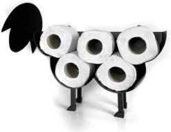 Toiletrolhouder - WCrol Schaap - Zwart - RVS - Staand