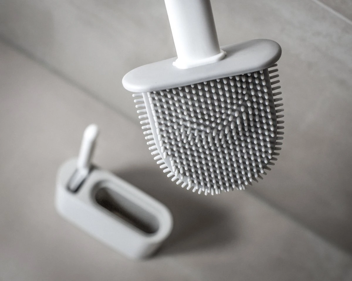 Lopoleis WC Borstel – Toiletborstel – Gesloten Bodem – WC Borstel Met Randreiniger – Siliconen – Grijs – WC Borstel Met Houder – Vrijstaand – Hangend – WC Borstel En Houder 5 Lopoleis WC Borstel – Toiletborstel – Gesloten Bodem – WC Borstel Met Randreiniger – Siliconen – Grijs – WC Borstel Met Houder – Vrijstaand – Hangend – WC Borstel En Houder - Afbeelding 3