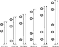 Hoppa! Telescopisch Doucherek Zonder Boren / Uitschuifbaar Douche Rek Van 85-305 Cm - Badopbergrek - Wit -Merkloos Shop 1200x965 1