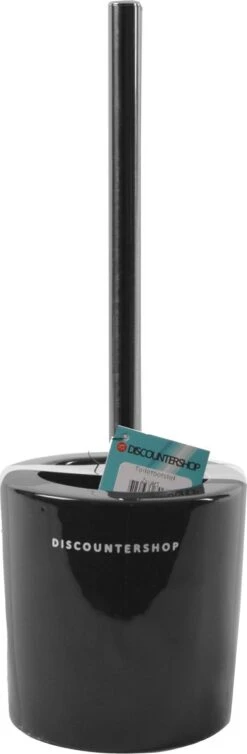 Toiletborstel Met Zwarte Borstel- Keramiek - Zwart - RVS - WC Borstel In Ronde Houder -Merkloos Shop 393x1200