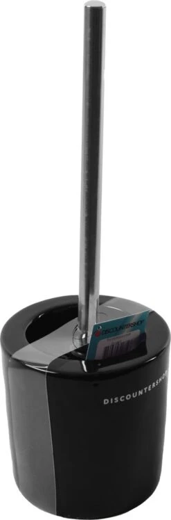 Toiletborstel Met Zwarte Borstel- Keramiek - Zwart - RVS - WC Borstel In Ronde Houder -Merkloos Shop 396x1200