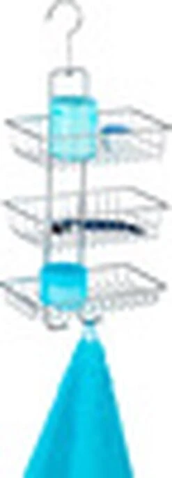 WENKO Doucherek Nivala 3-laags Chroom - Doucherek Zonder Boren - Doucherek Hangend -Merkloos Shop 432x1200