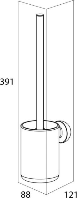 Tiger Cooper - Toiletborstel Met Houder - RVS Geborsteld / Zwart -Merkloos Shop 465x1200
