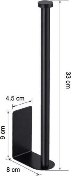 Wc Rolhouder Zonder Boren Toiletrolhouder Reserverolhouder 3 Rollen - Zwart - Badkamer Accessoires - RVS - Hangend -Merkloos Shop 489x1200