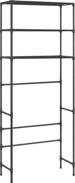VidaXL Opbergrek Voor Boven Wasmachine 3-laags 69x28x169 Cm Zwart -Merkloos Shop 496x1200 1