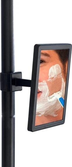 WENKO Telescopisch Doucherek Big Black 3-laags Met Spiegel Zilver/zwart - Bevestigen Zonder Boren -Merkloos Shop 522x1200