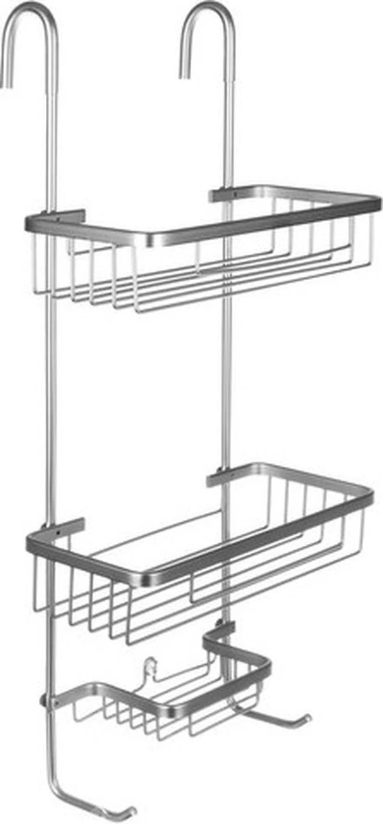 SIEPS Luxe Doucherek Zilver - Doucherek Zonder Boren - Doucherek Hangend - Doucherekje - Doucherekjes - Aluminium 3 SIEPS Luxe Doucherek Zilver - Doucherek Zonder Boren - Doucherek Hangend - Doucherekje - Doucherekjes - Aluminium