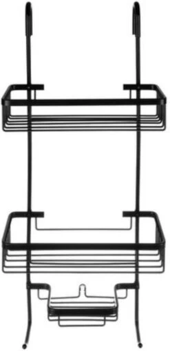 Recalma Doucherek 3 Laags - Monteren Zonder Boren - Zwart - Zuignap - Ook Voor Grote Flessen - Opbergrek Douche - 3 Etages -Merkloos Shop 581x1200