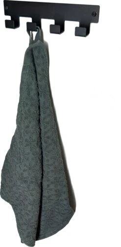 Marcellis - Industriële Handdoekhaak - Ophanghaak - 4 Haken - Mat Zwart - Staal - Metaal - Incl. Bevestigingsmateriaal -Merkloos Shop 591x1200