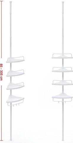 Merkloos Telescopisch Douche Rek Met 4 Lagen - Verstelbaar Bad / Douche Hoekrek Opbergrek - Uitschuifbaar Van 85-305 Cm - Wit 13 Merkloos Telescopisch Douche Rek Met 4 Lagen - Verstelbaar Bad / Douche Hoekrek Opbergrek - Uitschuifbaar Van 85-305 Cm - Wit -Merkloos Shop 613x1200 1