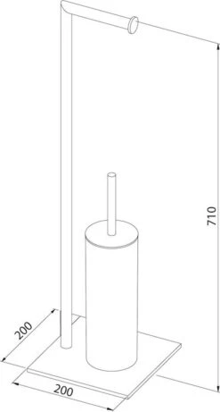 Sealskin Tube - Toiletbutler - Toiletrolhouder - Toiletborstel Met Houder - Vrijstaand - Zwart -Merkloos Shop 643x1200 1