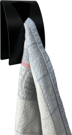 Handdoekhaak Set - RVS Zelfklevende Handdoekhaakjes - Handdoekhouder Badkamer - 2 Stuks - Zwart -Merkloos Shop 643x1200